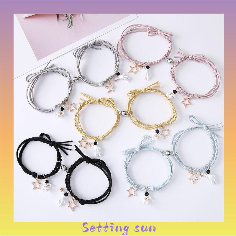 COD✨Gelang Couple Tali Isi 2 Magnet Attract Persahabatan Tangan Wanita Bracelet TN