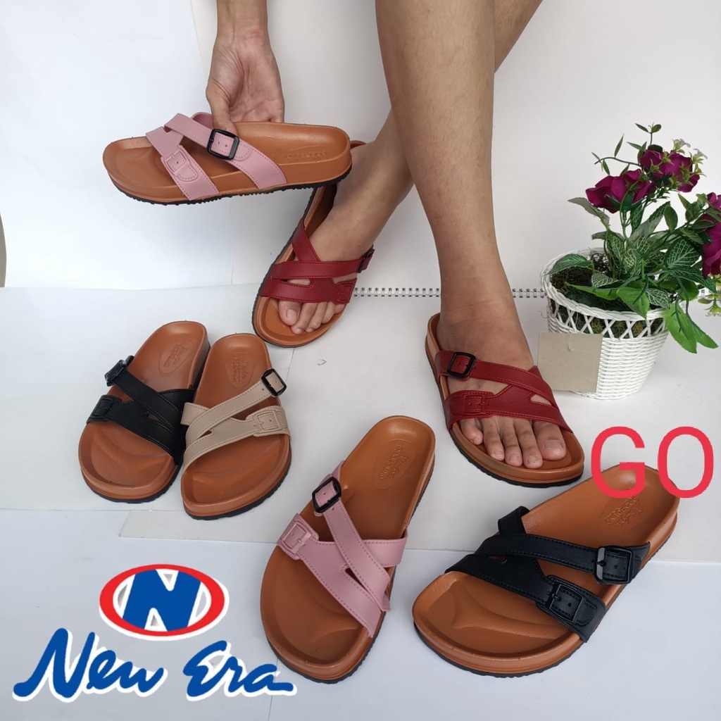 bb NEW ERA LB 12012C Sandal Slop Silang Sandal Cewek Model Baru