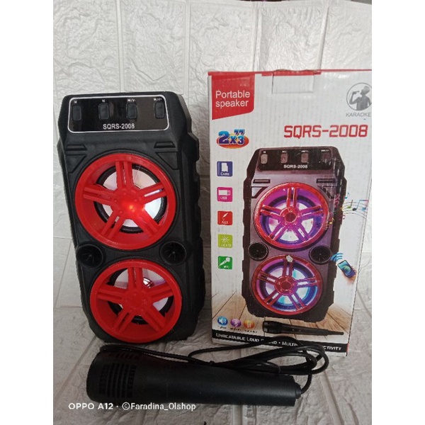 SPEAKER BLUETOOTH DOUBLE BASS SQRS 2008 PLUS MIC