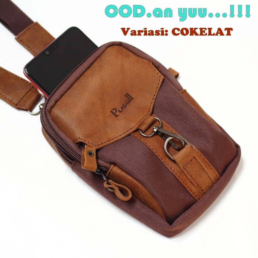 tas selempang pria kulit asli pinggang waistbag sling bag bahu dada slempang cowok murah waist bag s
