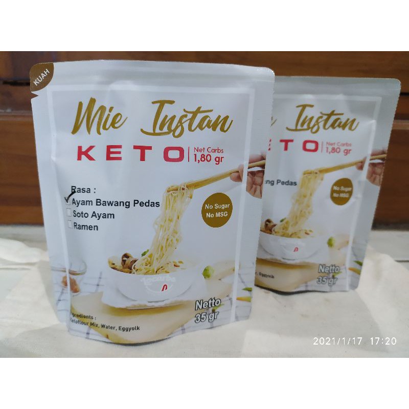 

Mie instan keto kuah ayam bawang pedass