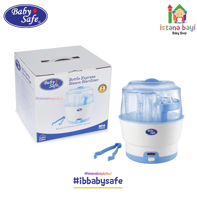 Baby Safe 6 Bottle Express Steam Sterilizer LB317 - Alat Penghangat Susu - Mesin steril perlengkapan bayi