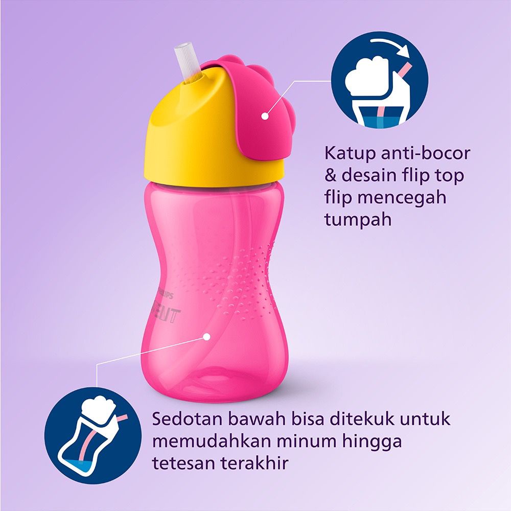 Philips Avent Bendy Straw Cup - Botol Minum Bayi - Botol Sedotan Anak