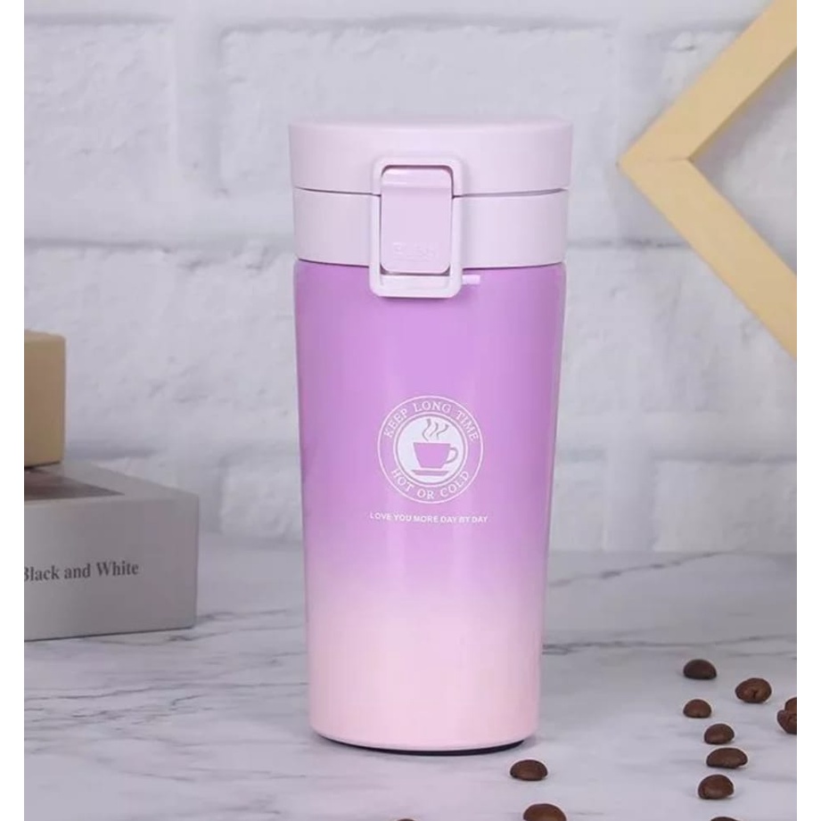 Termos Tumbler Mug Coffee 380ML Gradasi Design Terbaru Botol minum Stainless Steel / Thermos Mini 350 ML Viral Berkualitas Untuk Penyimpanan Minuman Air Panas &amp; Dingin-Travel Mug Termos Tumbler Kopi Tahan Lama Vacum Tumbler Coffe Mug High Quality