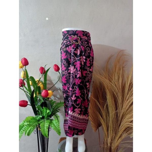 ROK LILIT INSTAN JEIVA REMPEL MAXI BATIK WANITA / ROK BAWAHAN KEBAYA / ROK LILIT BATIK WANITA-paya pink