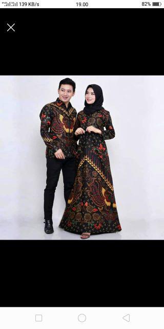 Couple Gamis Kombinasi Gamis Mewah Kualitas Oke Gamis Couple Batiktradisional Batik Sayfuul Fhasion
