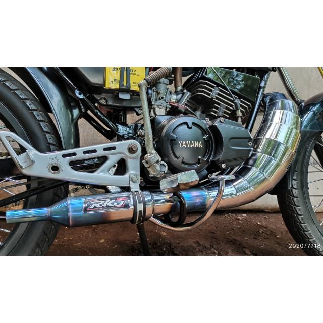Knalpot RX-KING lobster telo chrome silinser biru garing gurih RKJ Racing