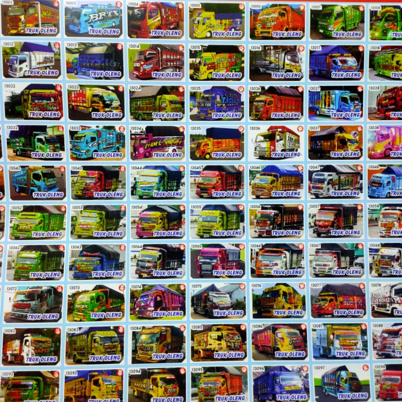 gambar poster adu gepok isi 100   / mainan kartu / mainan anak murah  / kartu gepok / umbul umbulan-Truk oleng