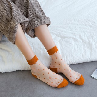  Kaos  Kaki  Silk Tipis Transparan Retro Gaya Jepang  Korea 