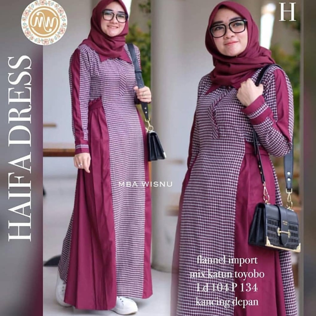 [ BUY 1 GET 1 FREE ] HAIFA MAXI | S M L XL | SUPPLIER PAKAIAN WANITA