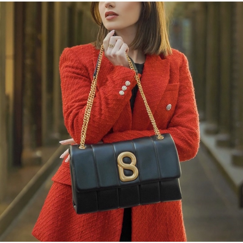 Nora Flap Bag Buttonscarves- Nora Flap Bag Buttonscarves Black