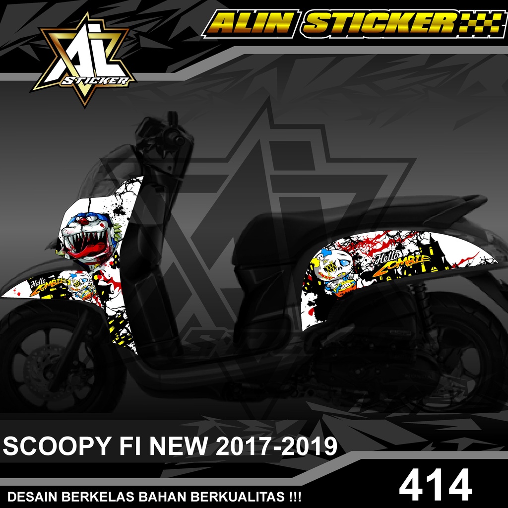 414 Striping Scoopy Fi New 2017-2019 - Striping Semi Full Scoopy New Desain Zombie DORAEMON