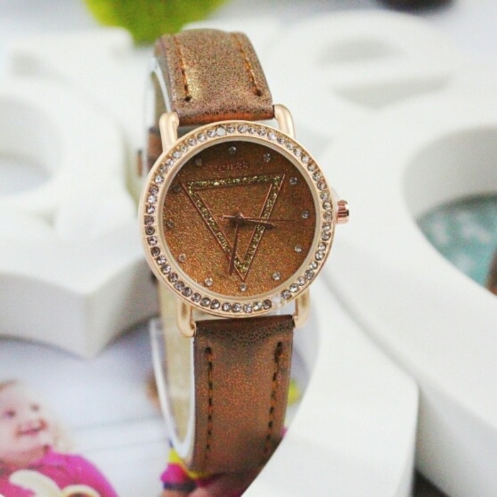 Terpopuler Jam Tangan Wanita Guess / Jtr 1089 Coklat Tua