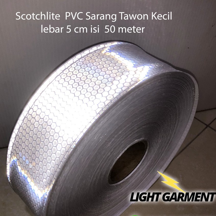 Pita Skotlet / Scotchlite / Scotlight Plastik PVC Sarang Tawon lebar 5 cm isi 50 meter