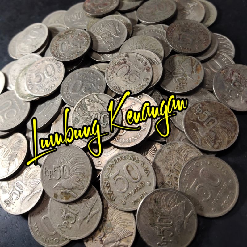 uang kuno koin 50 Rupiah burung cendrawasih 1971