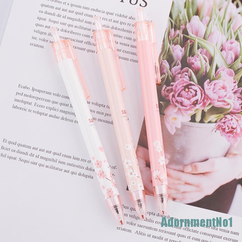 (AdornmentNo1) 4pcs Pulpen Gel Motif Bunga Sakura Untuk Kantor