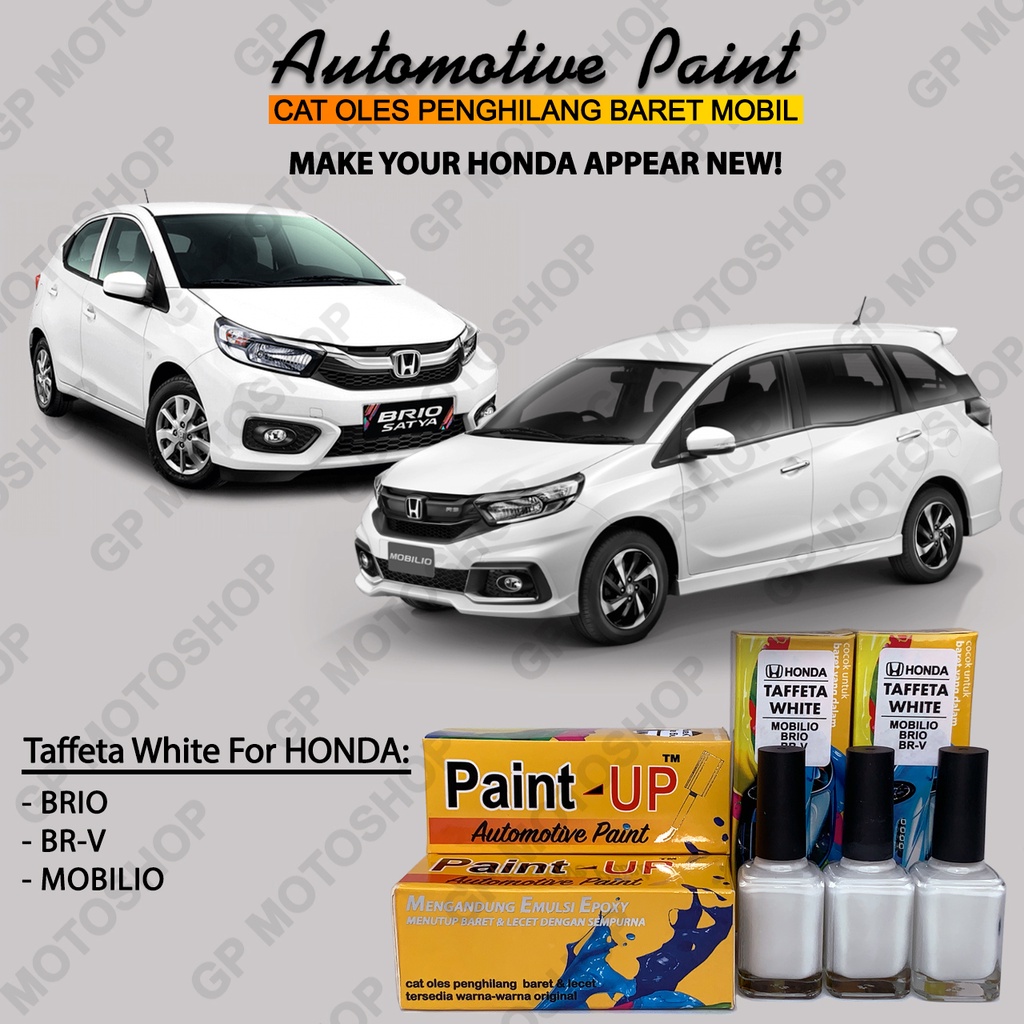 Cat Oles Honda Taffeta White Penghilang Baret Mobil Lecet Gores Putih Solid Brio Mobilio Brv