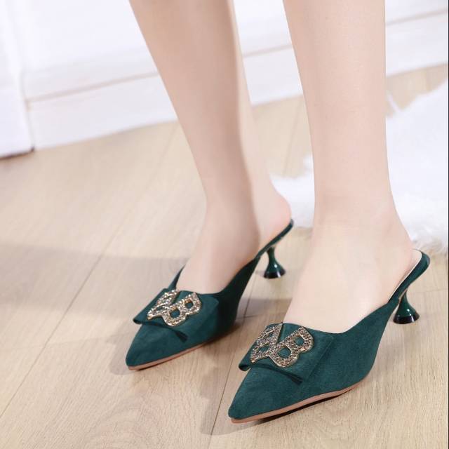 Sepatu Original Brand Jose Daroca, Kualitas Semi Premium, Bahan Beludru, Eleghant, Sandal, Trandy.