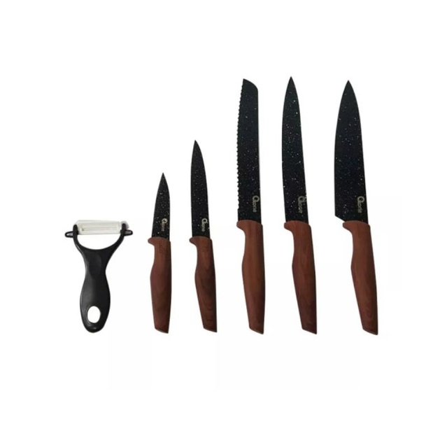 Oxone Black Marbel Knife Set Pisau OX-605 6 pcs set Original