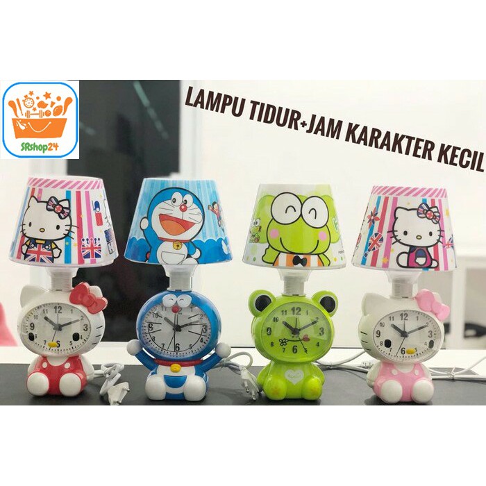 SRS (COD YES) Lampu Tidur Jam Weker Karakter Lampu Tidur Tudung Lampu Kamar Tidur Keropi Doraemon Ri