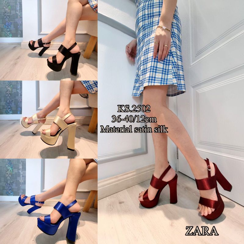 Ks.2502 Heels 12cm Material Silk/ High Heels 12cm Terbaru