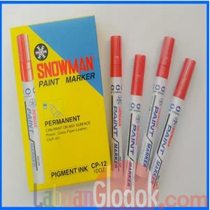 

Dijual Spidol Permanent Paint Marker Snowman Merah Isi 12 Pcs Diskon