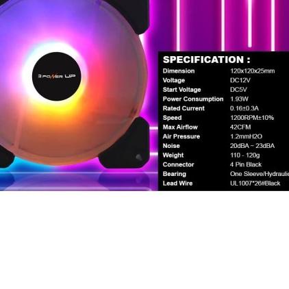 ♣ Fan Casing RGB 3 Power Up Rover Led Fan 12 Cm ➾