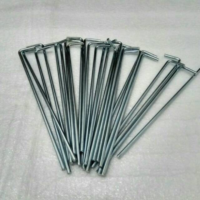 COD Pasak tenda camping bahan galvanis diameter 3 mm pasak tenda kuat