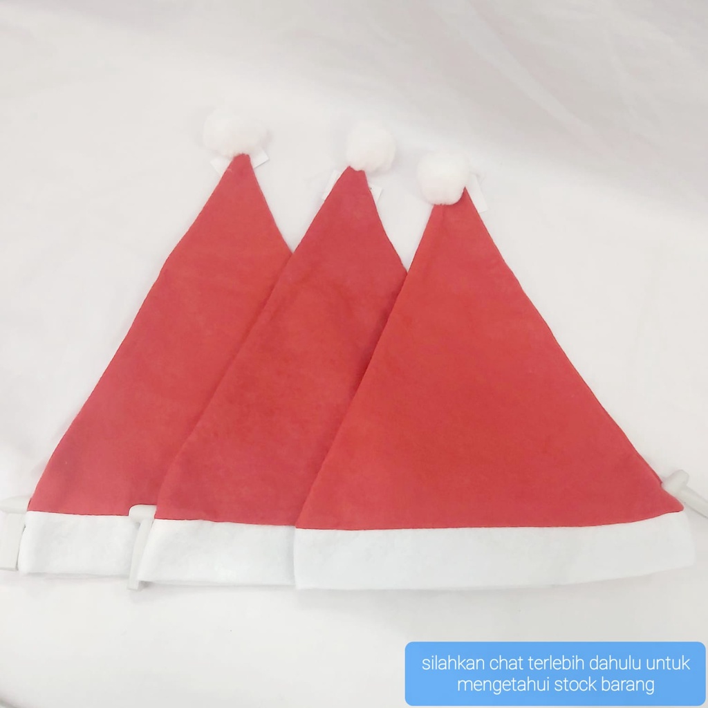 TOPI NATAL POLOS DAN BINTANG SANTA CLAUS ANAK DEWASA MERRY CHRISTMAS