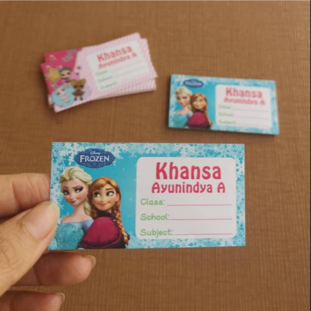 

Sticker Buku Custom 2 Nama 45pcs Bebas Desain & Kolom Isian