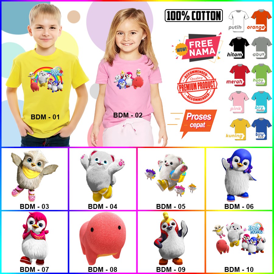 Baju Kaos ANAK DAN DEWASA BADANAMU COUPLE (FREE NAMA)