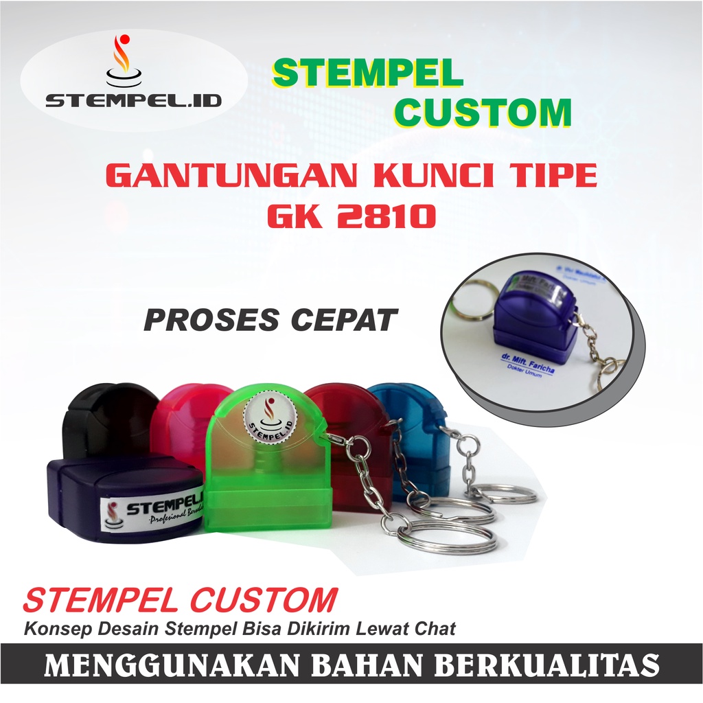 

Stempel Custom Gantungan Kunci Nama Nomer Telepon, Stempel Dokter Perawat Pegawai