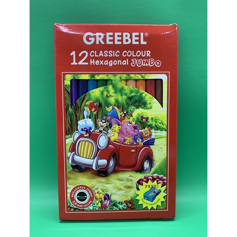 

GREEBEL Pensil Warna Jumbo Hexagonal Classic Colour Lead 5.0 mm 12 warna 1812