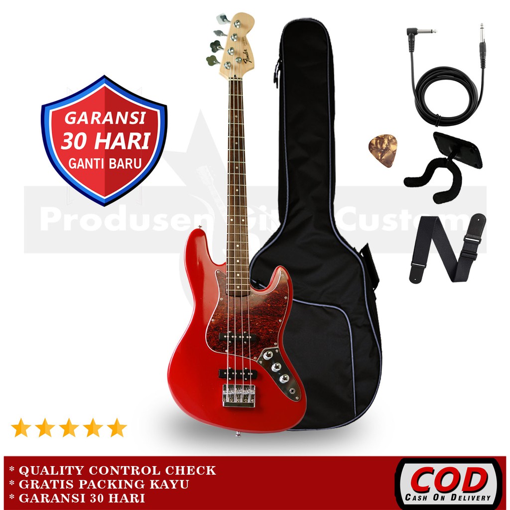 Bass Elektrik Fender Jazz Bass Custom Paket Lengkap