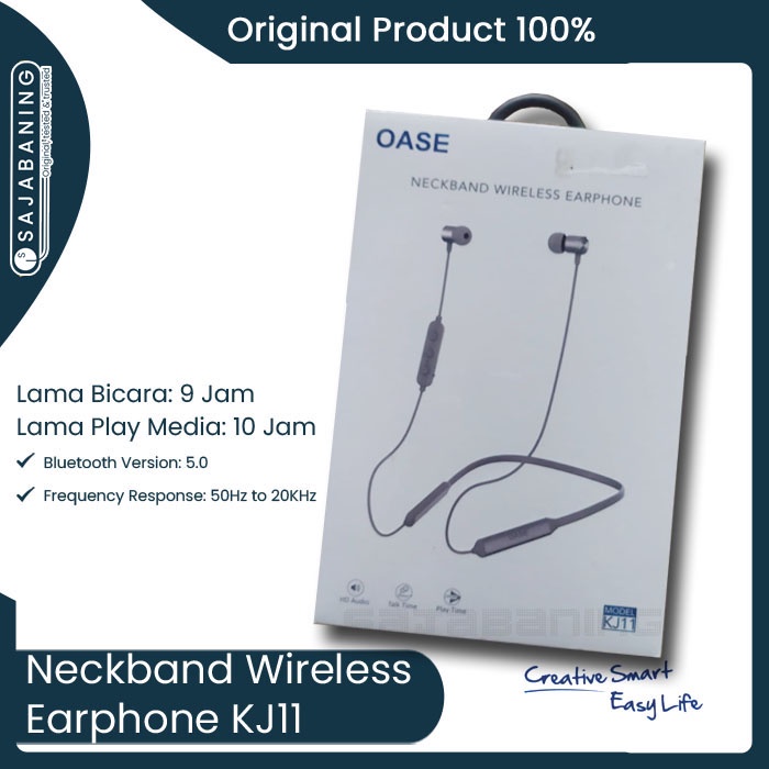 MURAH & ORIGINAL - OASE Neckband bluetooth earphone KJ11