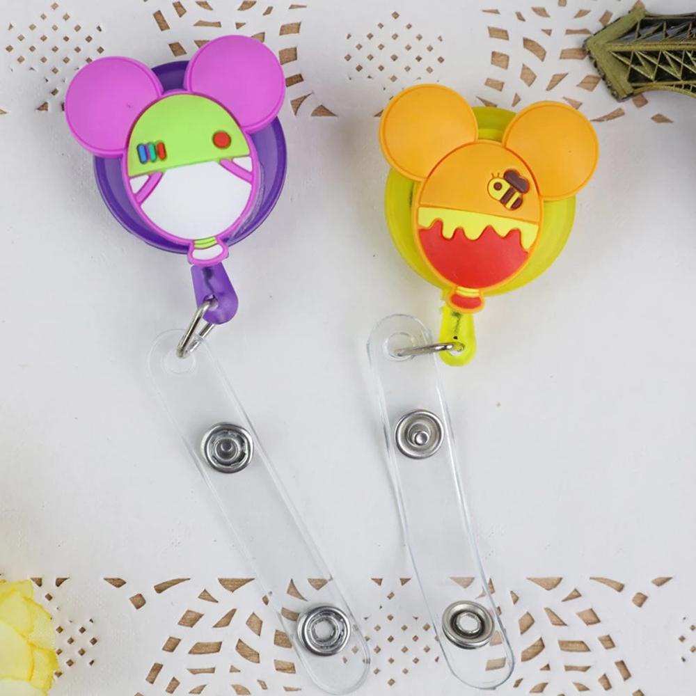 Lanfy Retractable Badge Reel Siswa Silikon Perawat Dokter Kartun Card Holder Name Card Holder