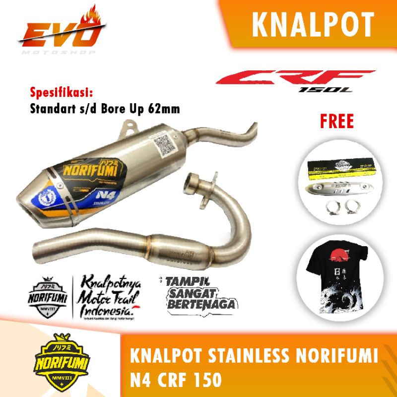 knalpot norifumi crf 150 N4 stainlese