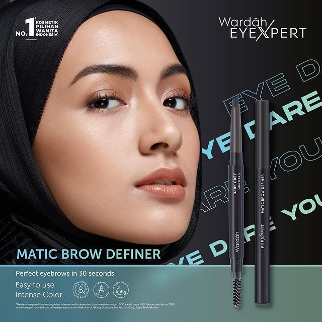 Wardah EyeXpert Matic Brow Definer Eye Brow Eyebrow pencil (pensil alis) Anti Air dan Tahan Lama (KIM)