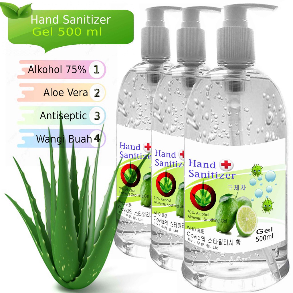 Hand sanitizer 500 ml pump korea jeruk nipis untuk kesehatan alko 70% KEMENKES sudah ada izin edar resmi by Oke sabun suplayer