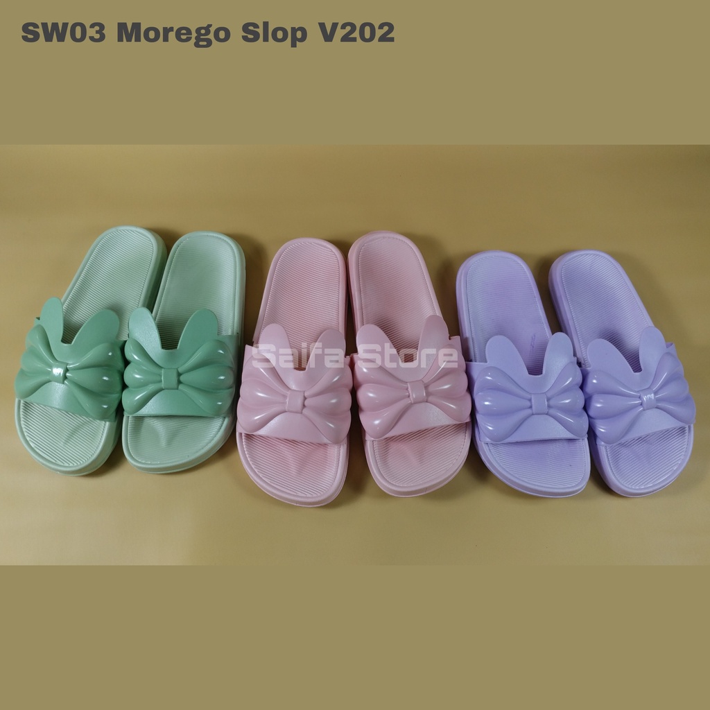 Sandal Wanita Premium Morego V202-D Motif Slop Pita Original Sandal Jelly Wanita Sandal Murah Sandal Karet Wanita Nyaman dipakai dan Awet