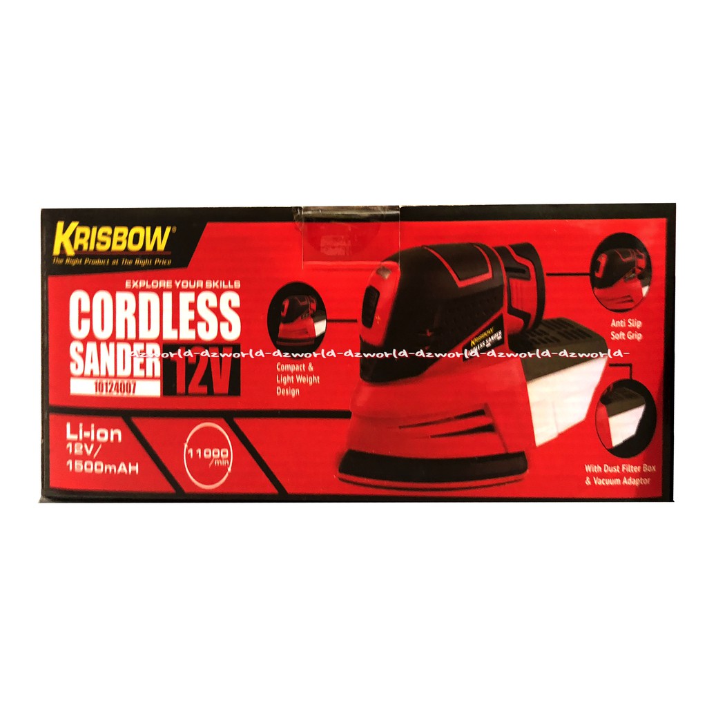 Krisbow Cordless Sander 12 V 11000Min Mesin Menghaluskan Kayu