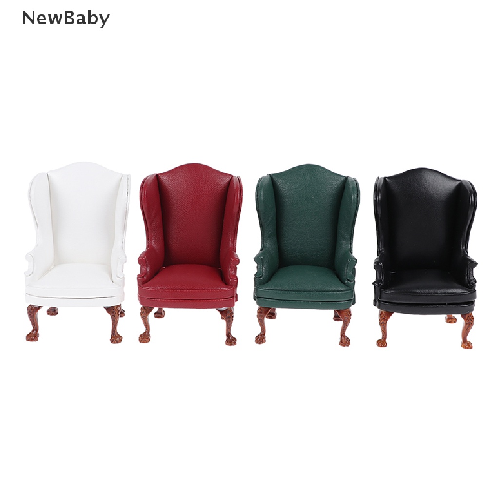 Newbaby Miniatur Sofa Kulit Dengan Pedal Dekorasi Rumah Boneka 1: 12