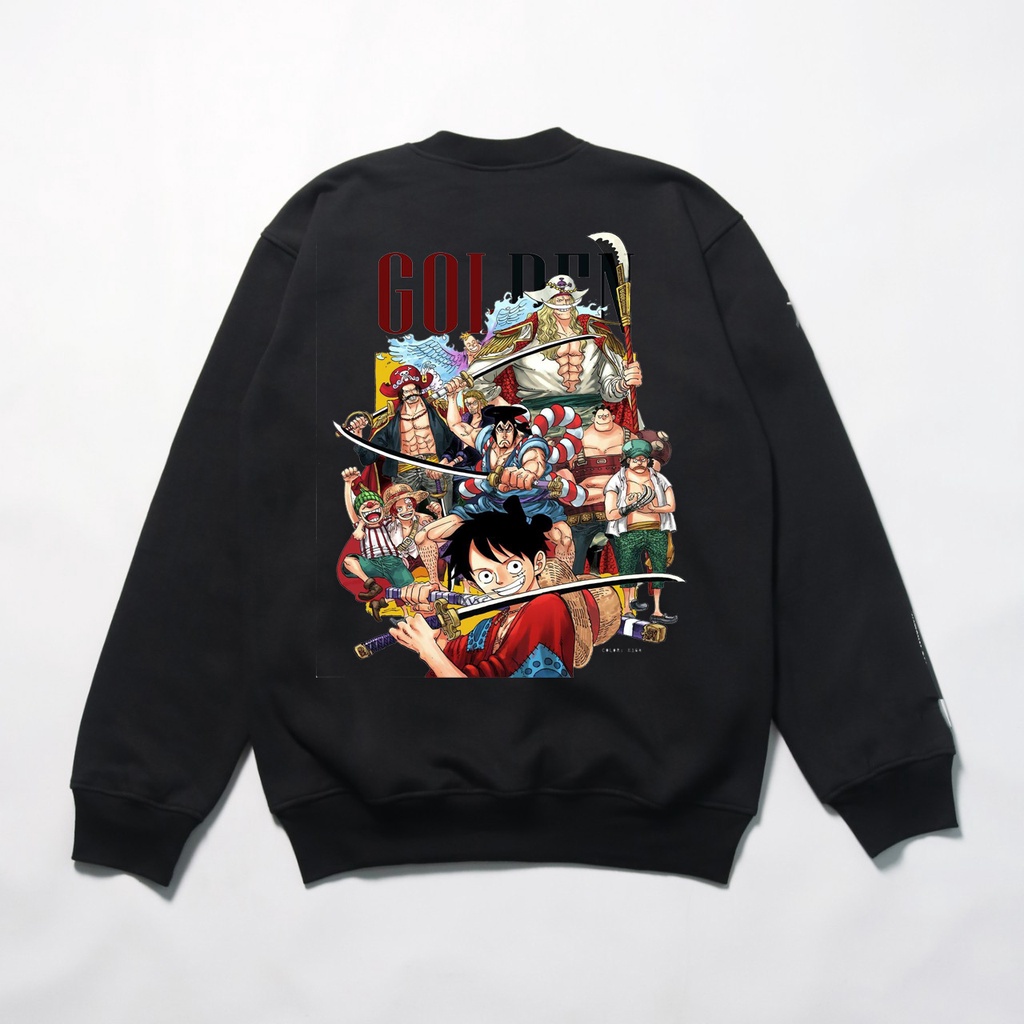 Crewneck anime one piece golden - Sweater animasi one piece -Crewneck one piece