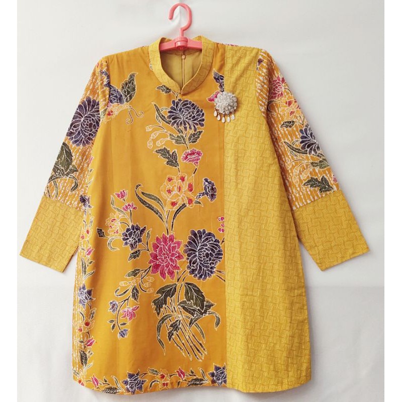 TUNIK BATIK ENCIM ( kombinasi embos ).