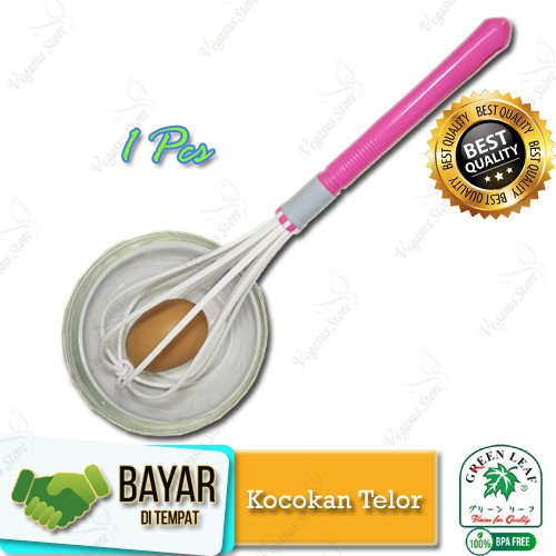 Kocokan Telur Pengocok Telor Green Leaf Anti karat BPA Free Hand Mixer Manual-Vegasus Store(COD)