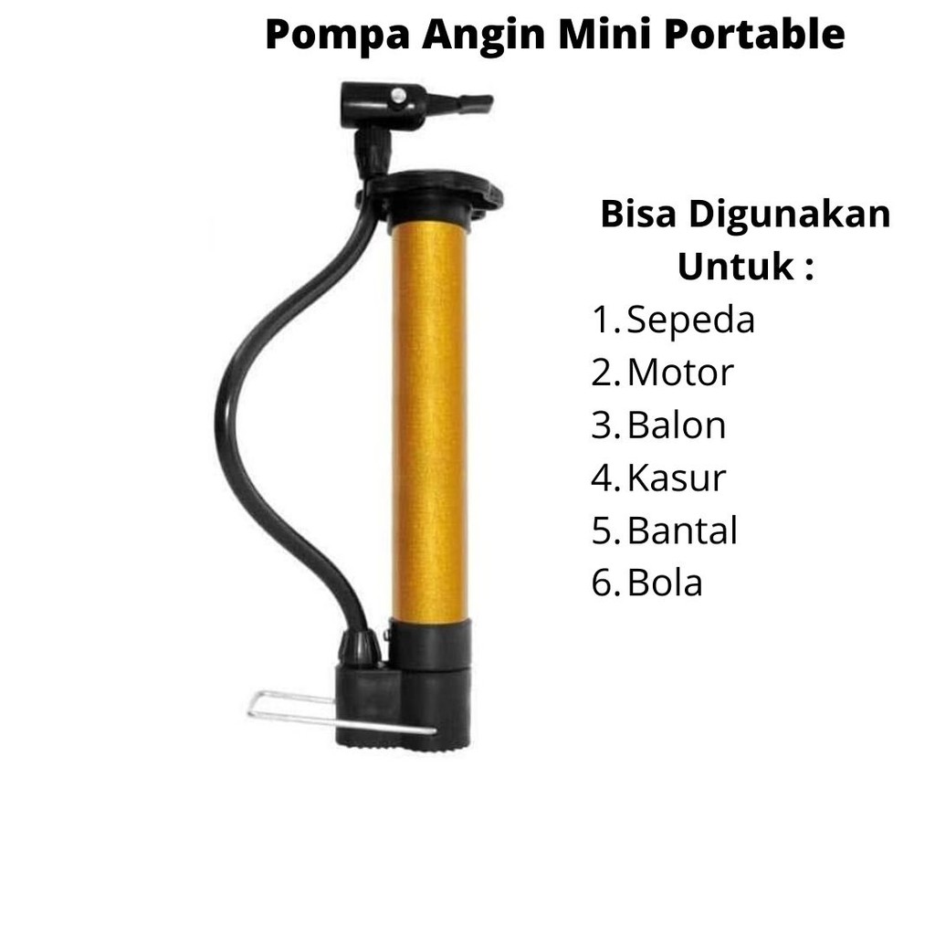 Pompa Tangan Ban Sepeda Angin Manual Pompa Mini Portable