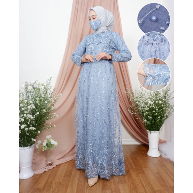 Fhashion muslim/dresss kebaya/gamis tulle pesta