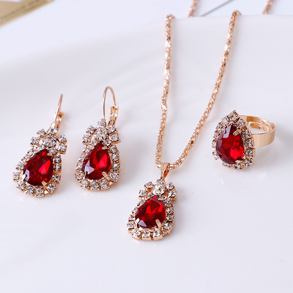 Hu Hu Hu Hu Hu Alat Bantu Pasang Kacamata♡ 3pcs / Set Kalung Liontin Bentuk Tetesan Air Tahan Aus Untuk Aksesoris Pernikahan
