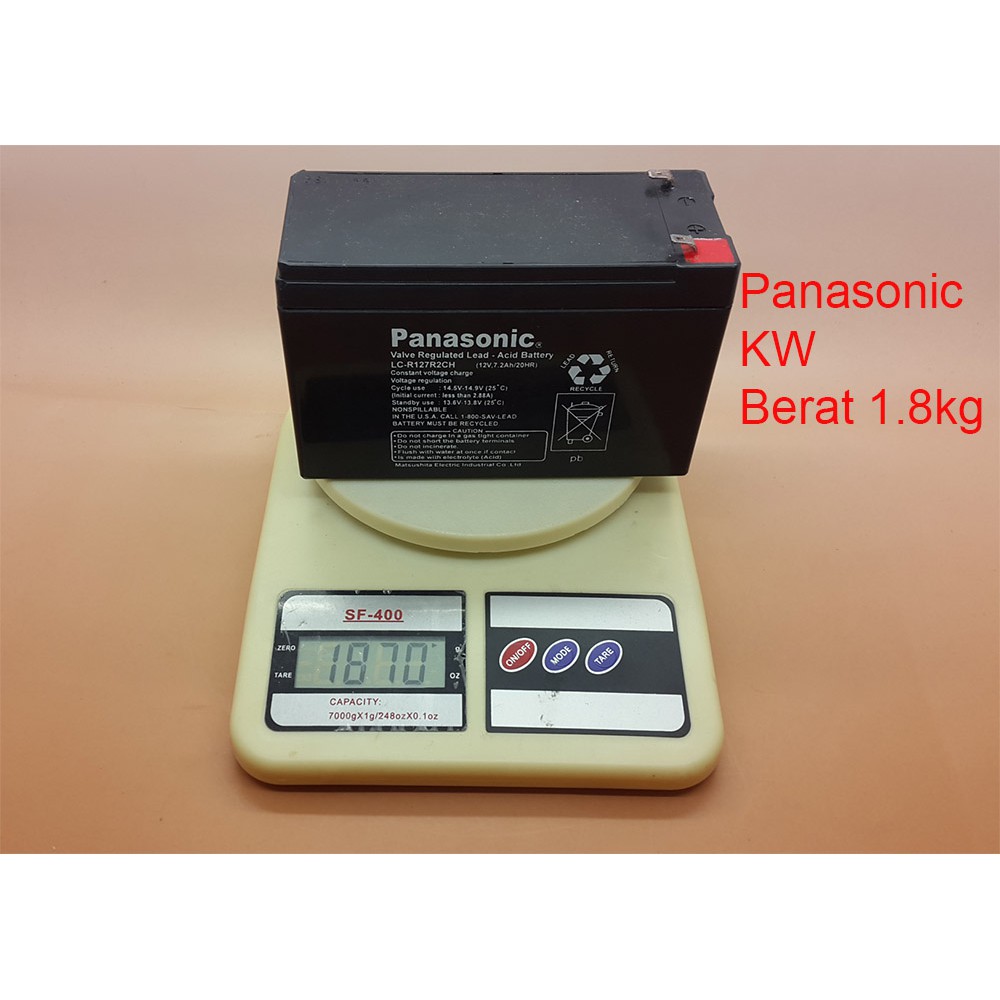 aki kering 12v 7.2Ah Merk Panasonic Asli / ACCU