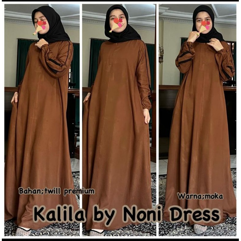 NONI KALILA DRESS GAMIS MATT RAYON TWILL PREMIUM ORI
